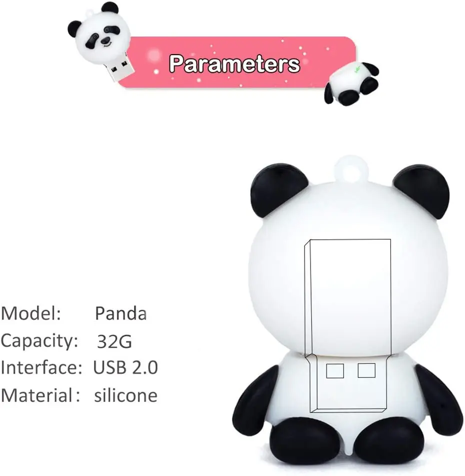 Gitra New Gadget USB2.0 USB3.0 Customized Shape Rubber Panda USB Flash drive Bespoke 3D USB Stick 1gb/2gb/4gb/ 8gb /16gb