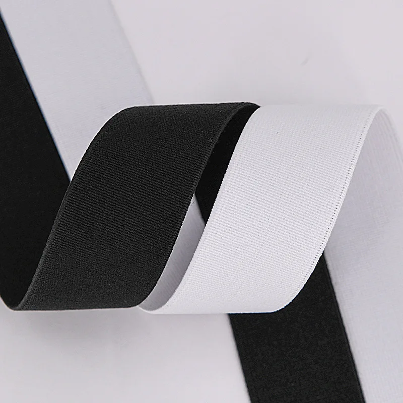 1cm 2cm 2 Inch 25mm Colorful pure color woven screw thread nylon Polyester Rubber Band garment tape Thickened Elastic Webbing