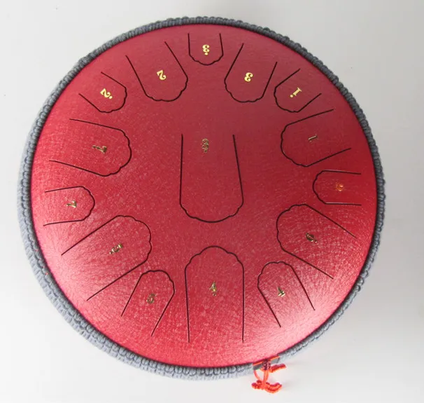 Steel tongue drum 14 inches 15 notes Ethereal drum Stainless drum  Hand pan Factory wholesale percussion-instrument