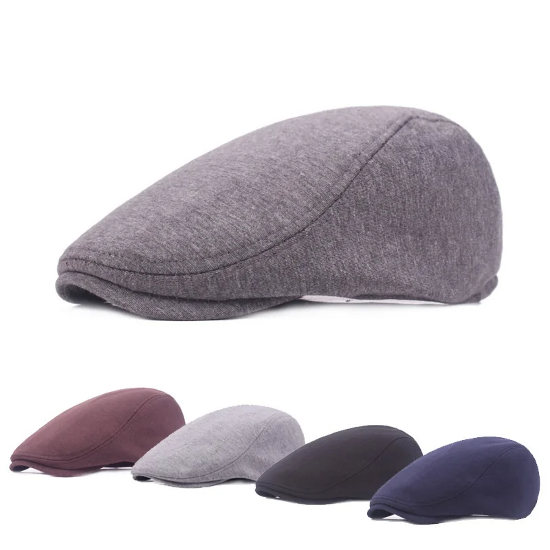 Custom Design Wholesale Beret Hat Women  Hats Spring Autumn Herringbone Beret Hat Cabbie Flat Top Ivy Cap for Men