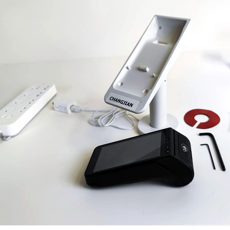 Custom USB Embedded Chargeable POS Terminal Stand POS Machine Base Supporting Retail POS System for NEWPOS NEW9220