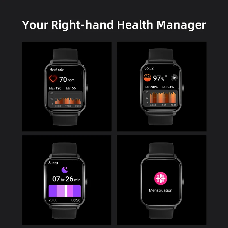 QCY GTS 100+ Sport Modes IPX8 Waterproof 1.85 HD TFT Sleep Heart Rate Monitor Men Women Lightweight music Bluetooth Smart Watch