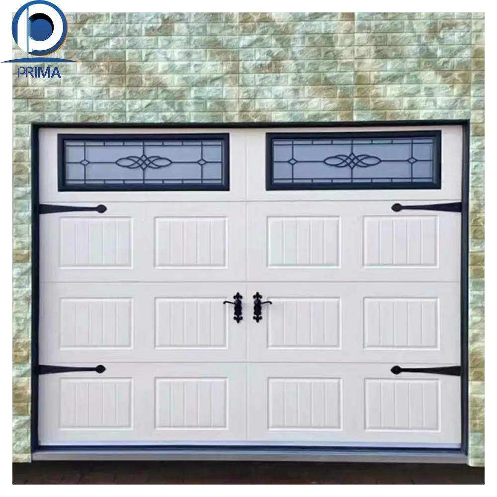 PRIMA Factory Direct Customized Roll-Up Garage Door Insulated Automatic Wooden Glass Garage Door