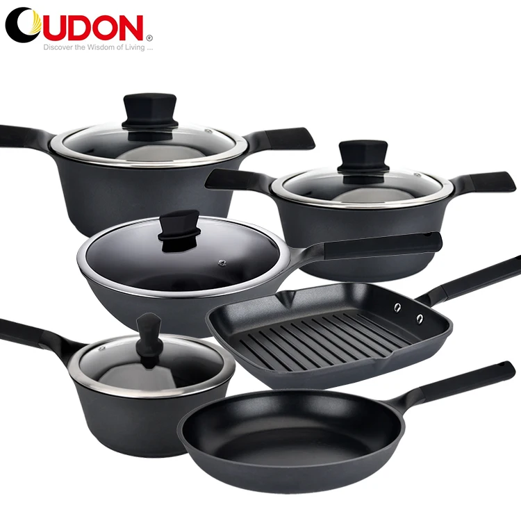 High Quality Kitchenware Non Stick Die Cast Aluminum Wok Pan with Lids