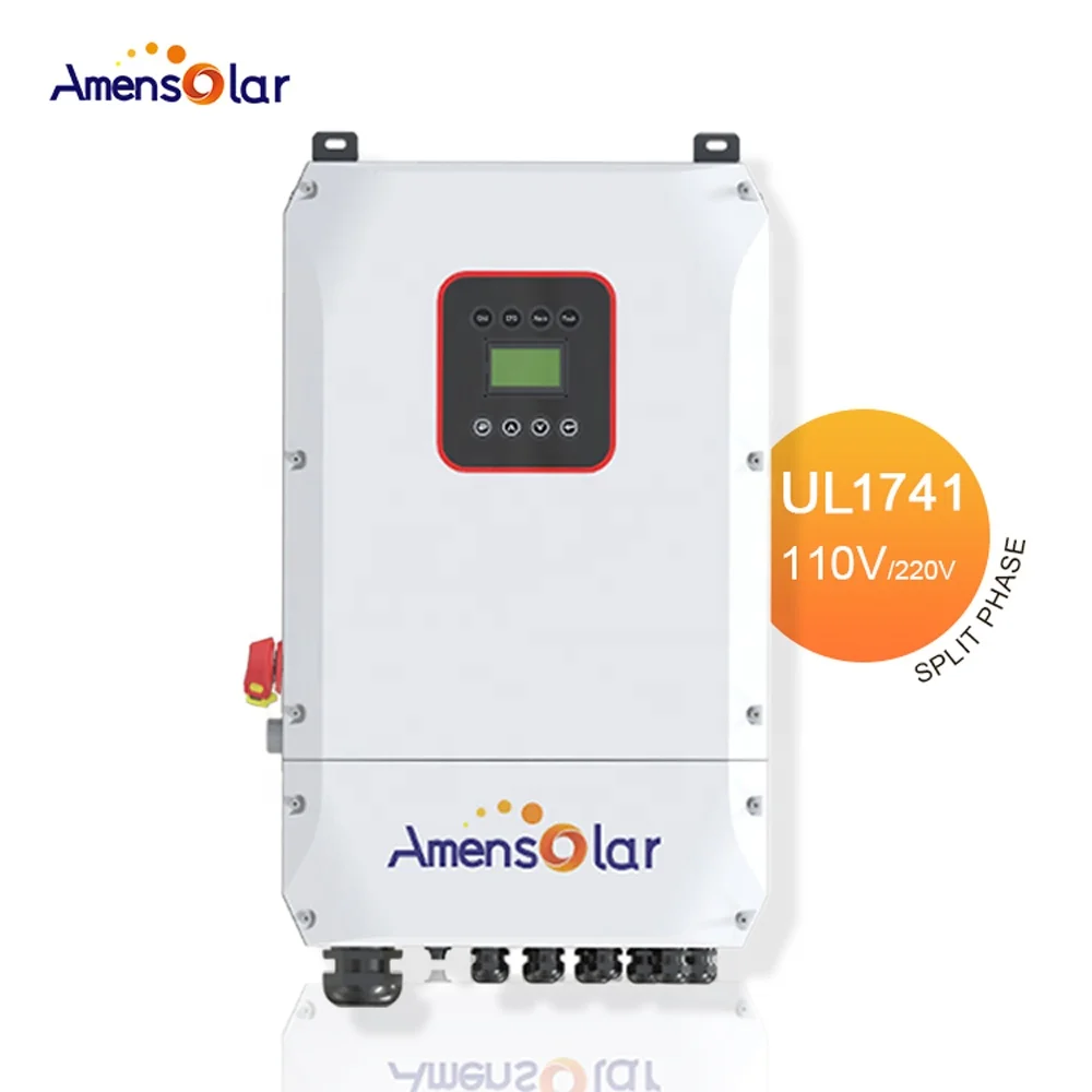 Amensolar 10kw Split Phase Solar On/Off Grid Inverter 48V 60Hz Pure Sine Wave 110V Output US Market 5KW 8KW Hybrid Inverters