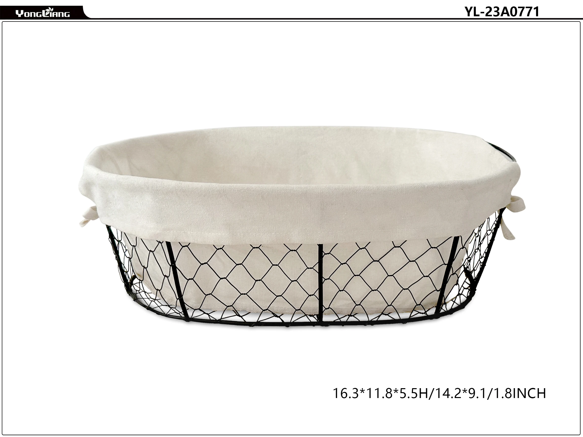 Rectangular Storage Chicken Wire Basket with Handles for Homestorage