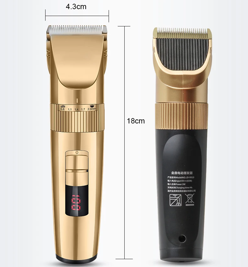 Mens Salon Barber Shop Personalized Cordless Zero Gapped Rechargeable Usb Lcd Hair Trimmers & Clippers