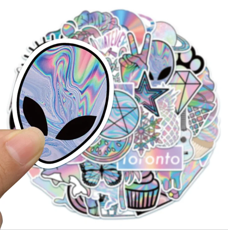OEM Die Cutting Adhesive Holographic Label Printing Waterproof Logo Sticker