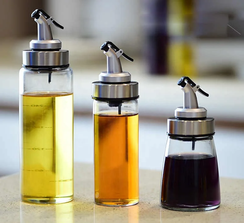 Диспенсер Для Хранения Cruet полезные кухонные инструменты кухонная стеклянная бутылка для масла герметичная нержавеющая сталь соевый соус уксус