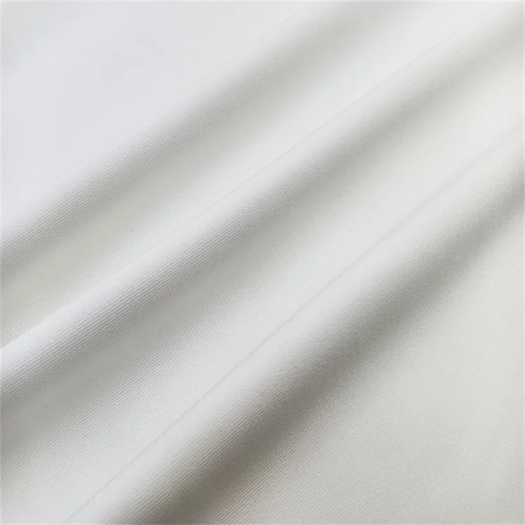 white bleach dyed eco friendly t-shirt cloth 90% recycle polyester weft knitting interlock jersey fabric