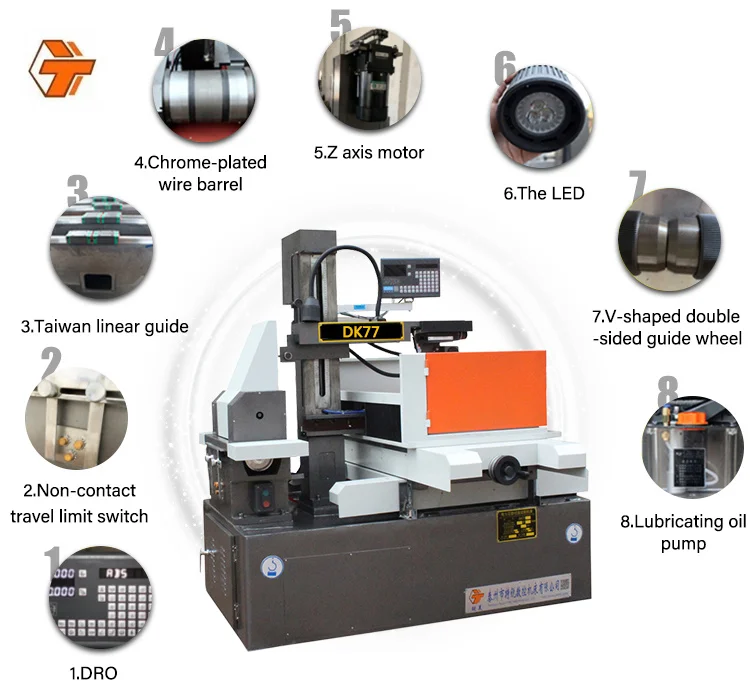 DK7735 Economical 5 Axis fast dk77 cnc Wire cut Edm Machine for Metal