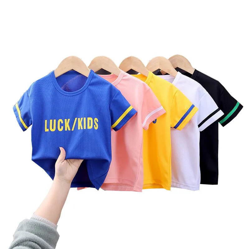 
wholesale Children short Sleeve t-shirt Custom Logo Printing jersey Plain boy baby tshirts 