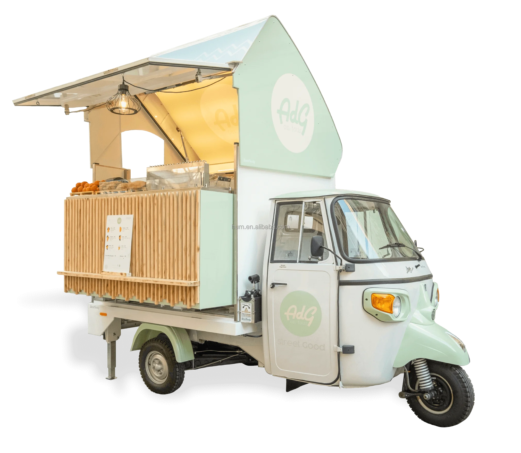 Electric tricycle food truck 3 wheels pizza trucks coffee carts  mobile bar fast food trailer for sale