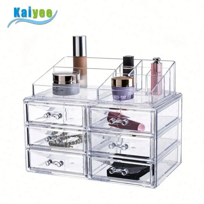 Wholesale cosmetic organizer acrylic makeup desk organizer for dresser table