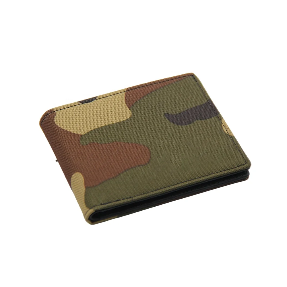 Hot Selling Trendy  Camo Leather Wallet Logo Customized Men Camouflage Wallets