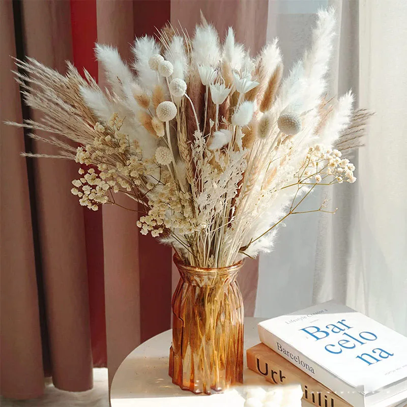Natural Bouquet Fluffy Dry Flower Wholesale Decorative Vase Pampas Grass Flower Pompous Grass Dried Pampas Grass