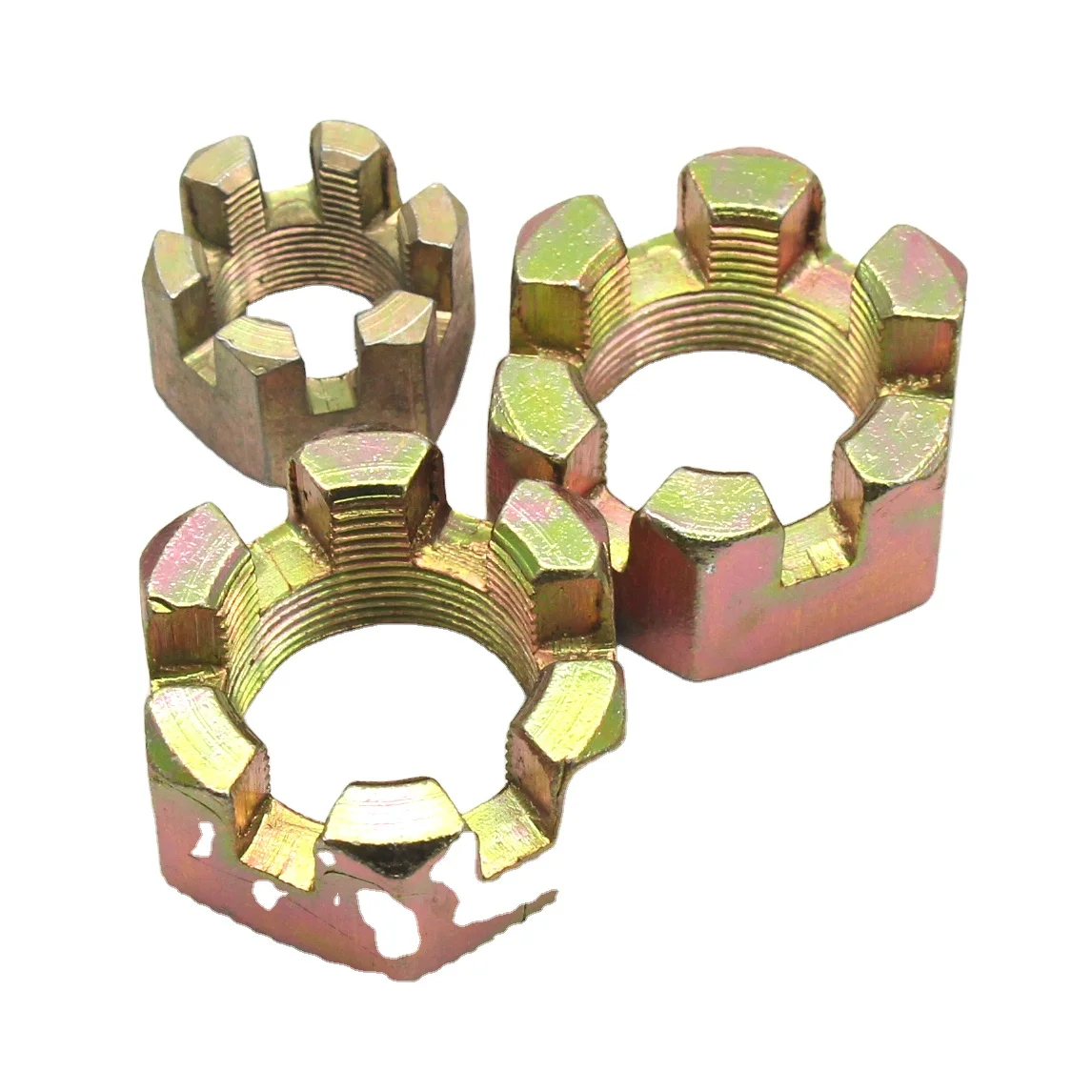 Color-plated Zinc Hexagon Slotted Nut