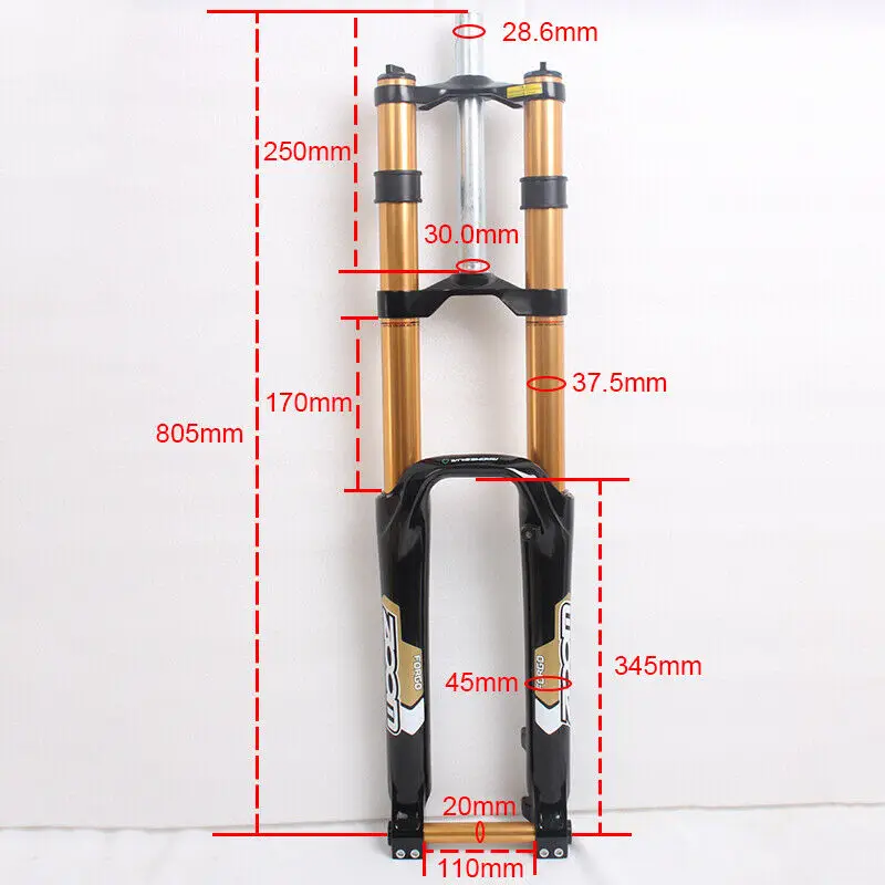 BUCKLOS OEM/ODM Forcella Mtb Double Shoulder Bicycle Fork 26 Inch Mountain Bike Downhill Front Fork For Bicycle Oil Fork Shock