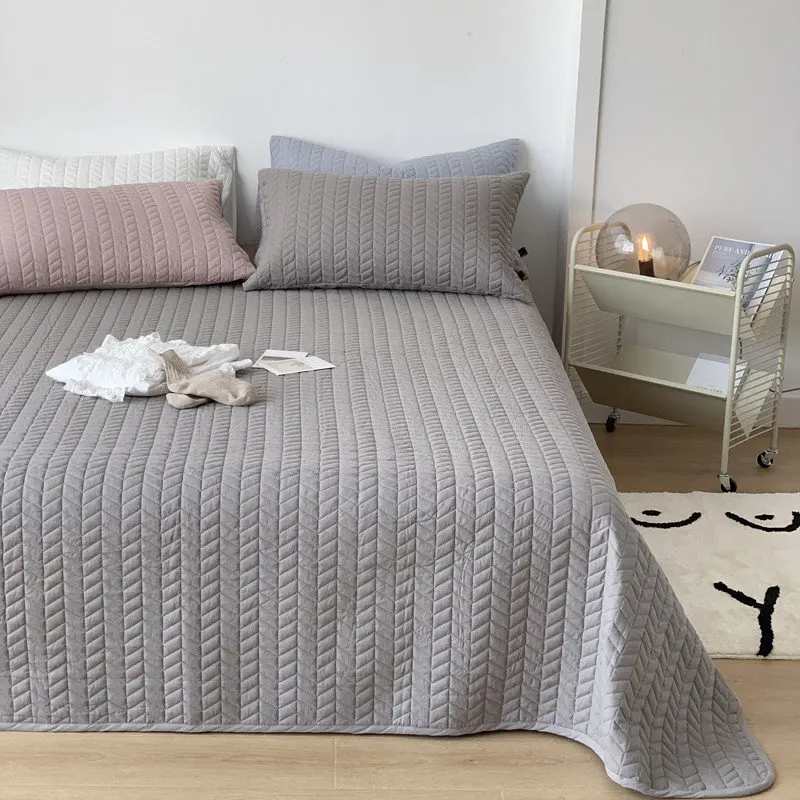 Super warm thicken Cotton Bedspread Solid Color Quilt Double Bed Covers sofa blanket Bedding Quilted Bedspread cubre cama