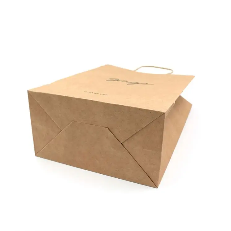 China Supplier Wholesale Brown Kraft Paper Carrier Bags for Food Packaging Craft Recyclable Printed Bags Industrial Use Gifts