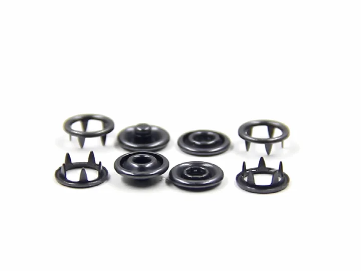 Gun Metal Finish Brass Metal Prong Ring Snap Button for baby clothing brass prong snap button