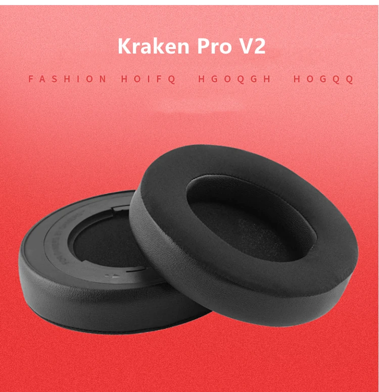 Replacement Oval Leather Sponge Gel Ear Cushion For Headset Round Kraken Pro 7.1 V2