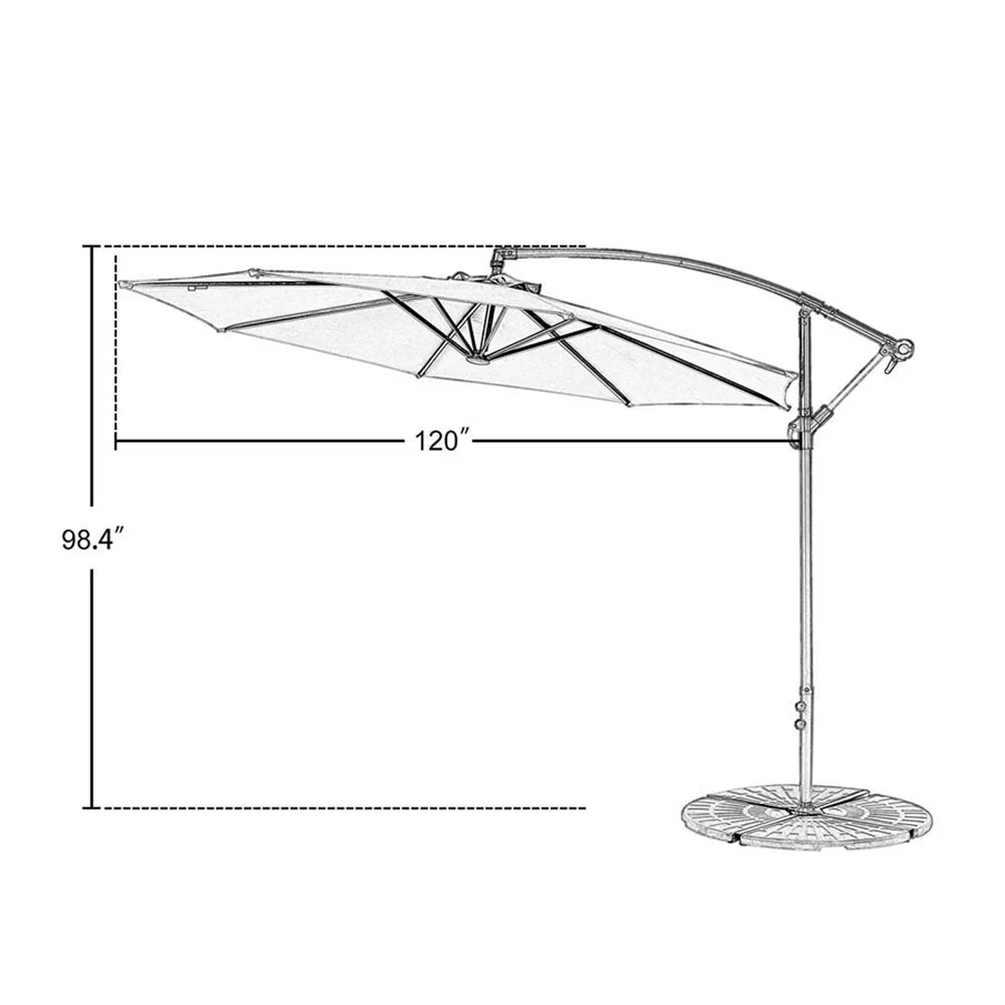 Promotional Hanging Cantilever Patio Parasol Sun Garden Umbrella Frame Outdoor Base Spare Pole Furniture Parts suppliers/