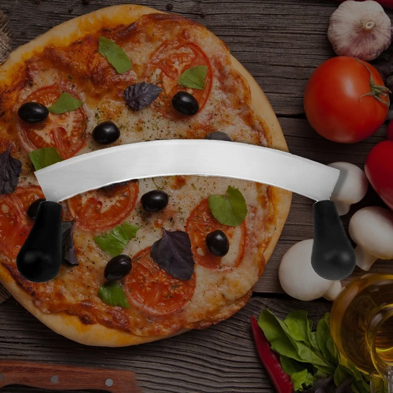 Pizza Cutter Stainless Steel Rocking Pizza Chopper High Quality Kitchen Knife Design Custom Cutter ToolUse For Waffle Cookies