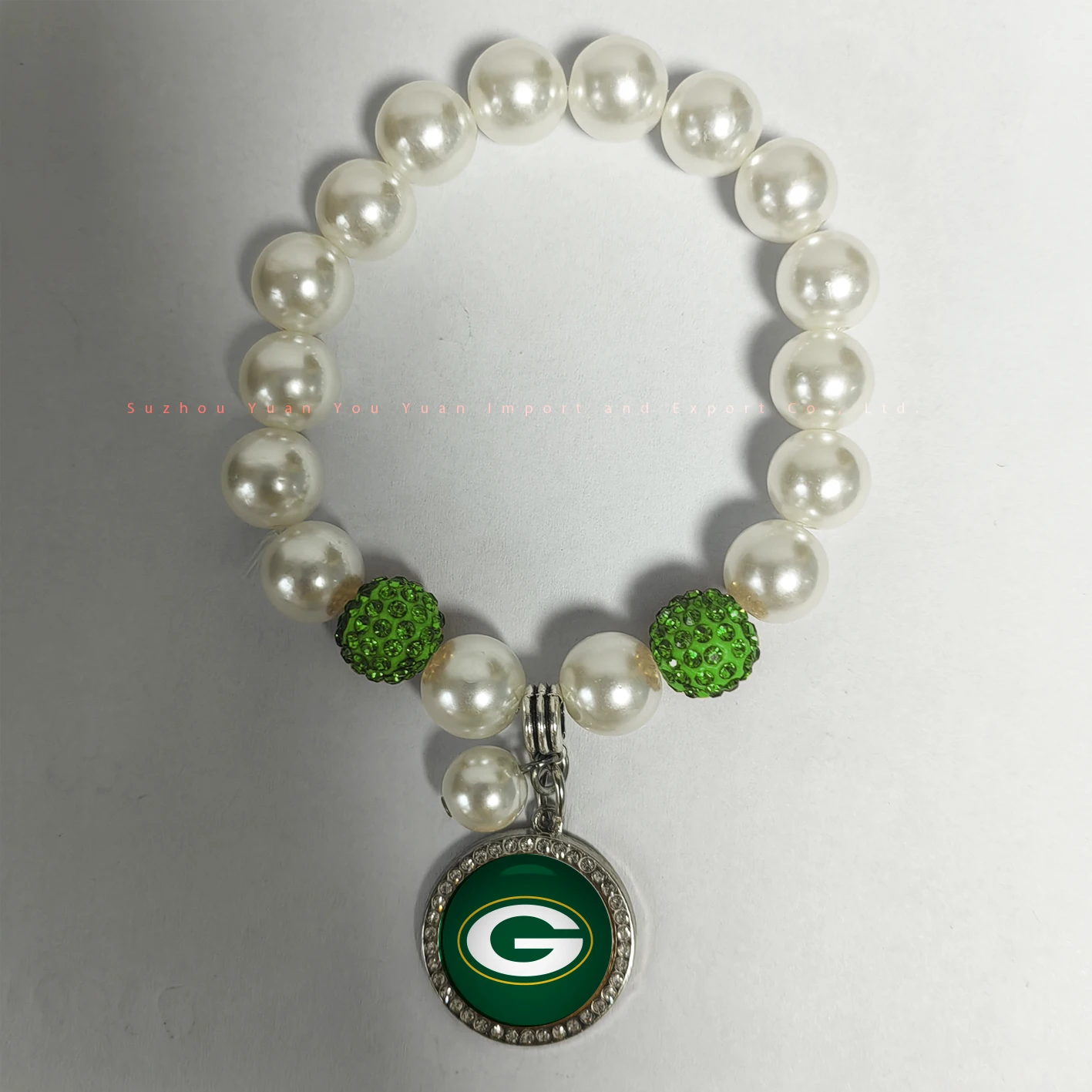 18 Beads Green Bay Packers Charms Whith ABS Imitated Beads and 2 polymer clay Beads 32 Sport Teams  bracelet