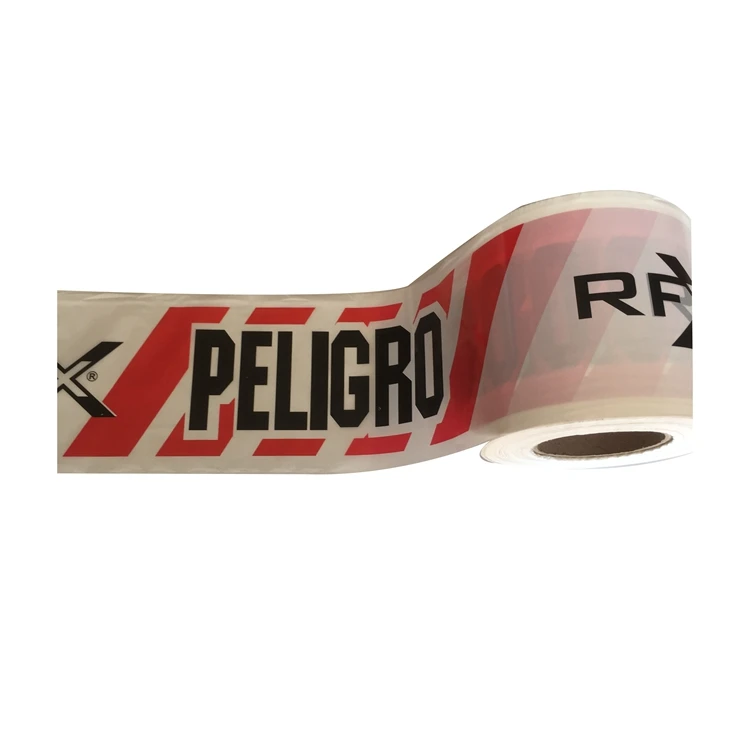 Неклейкая лента из ПЭ красно-белая полоса предупреждающая лента маркер Баррикада лента предупреждающая лента бесплатный образец