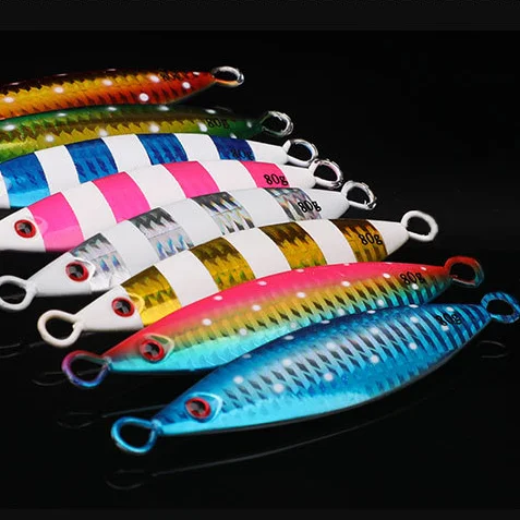 Factory wholesale slow rocking sea fishing iron plate deep sea boat fishing  60g 80g iron plate lure lead fish lure bionic  lure