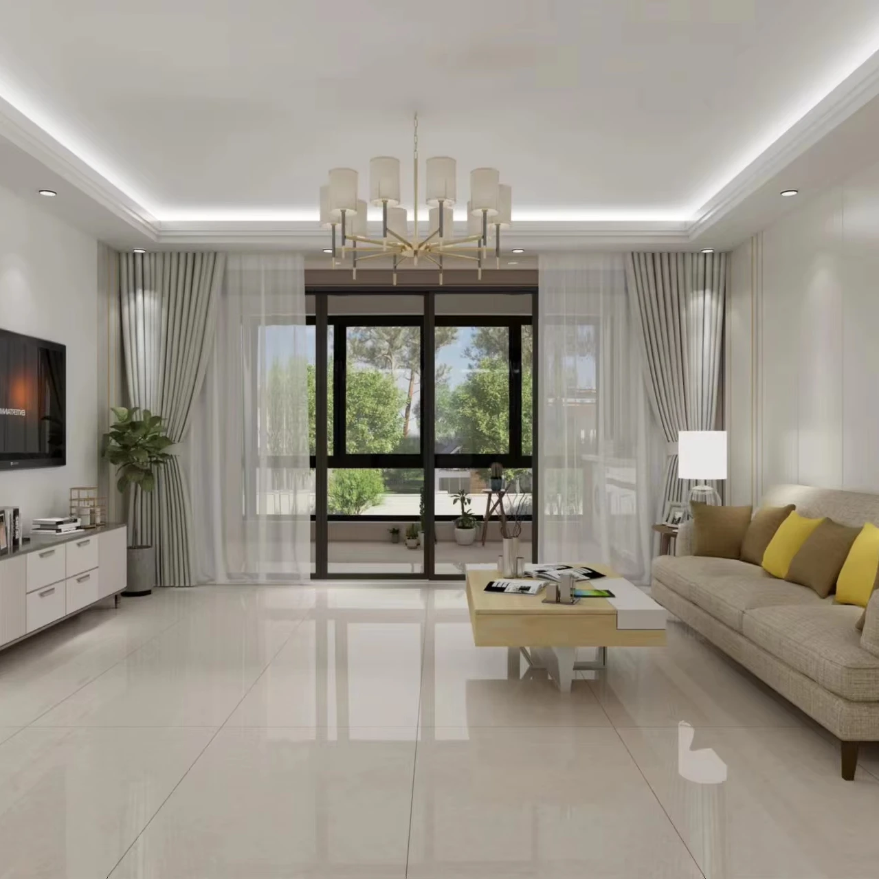 Foshan Factory-Sourced Bright Living Room and Bedroom Tiles 400*800.800*800.600*1200.750*1500 Sizes Perfect Match