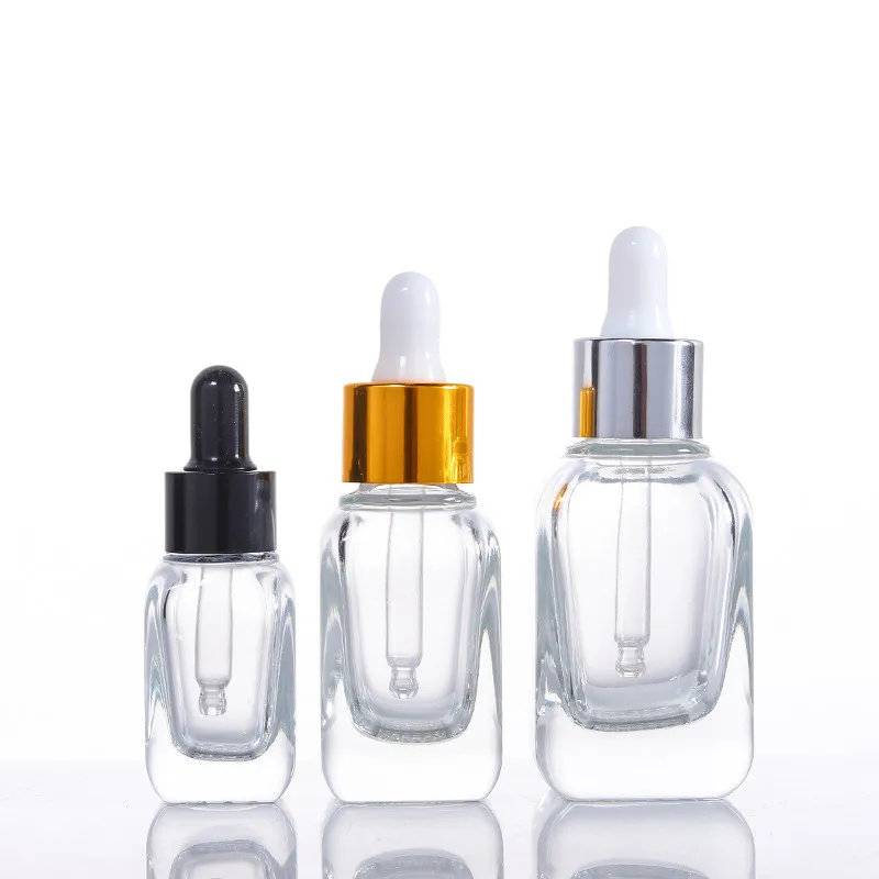 Wholesale Mini 10ml Clear Square Refillable Perfume Glass Bottles Thick Bottom Rectangle Parfum Bottle