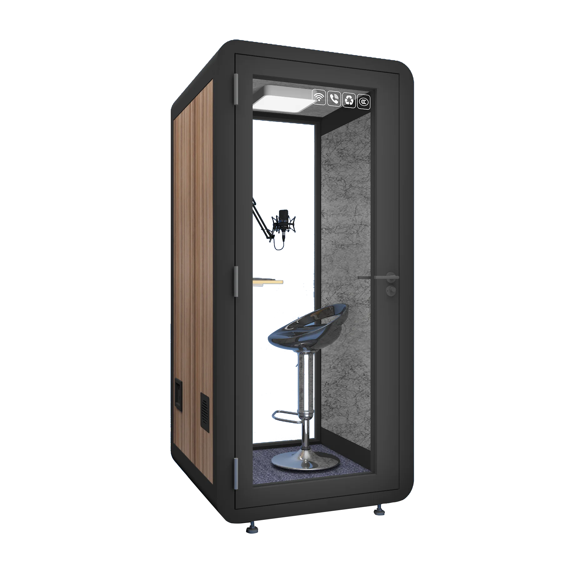 Factory Supply 1.0X1.0X2.3M Acoustic Video Booth Sound Proof Studio Acoustic Video Recording Booth Outdoor Office