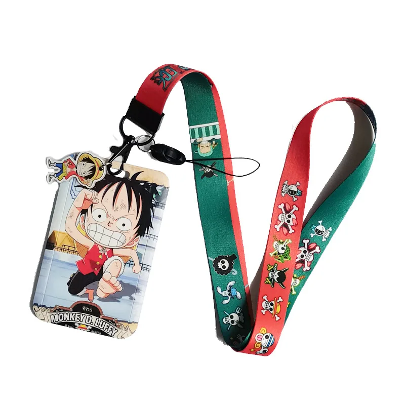 School Student ID Card Badge Holder Campus Meal Access Control Bus Subway Card Protective Sleeve With Cartoon Anime Lanyards