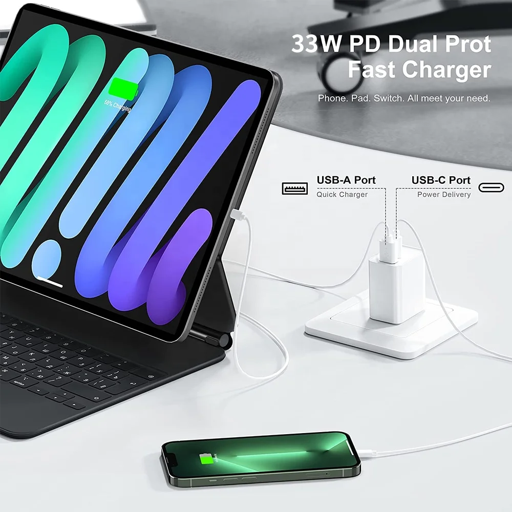 GaN Tech PD 33W 30W GaN PPS Fast Charger Adapter usb Mini USB C PD QC Wall Charger for Mobile Phone iPad Tablet iphone14