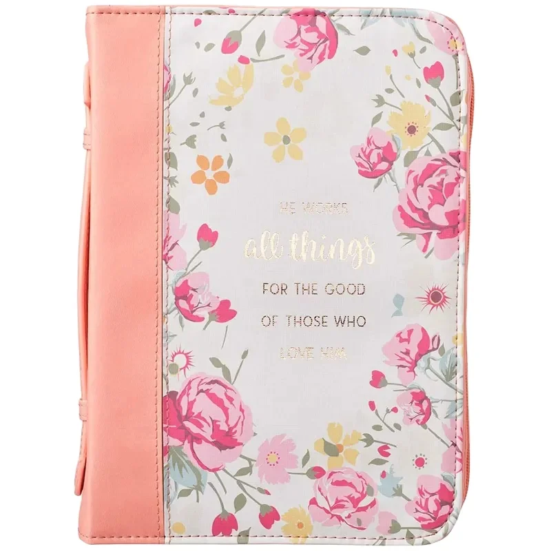 Free Sample Customized Wholesale Large Bible Covers Christian Art Gifts Carrying Book Case Church Bag with Pen Slots and