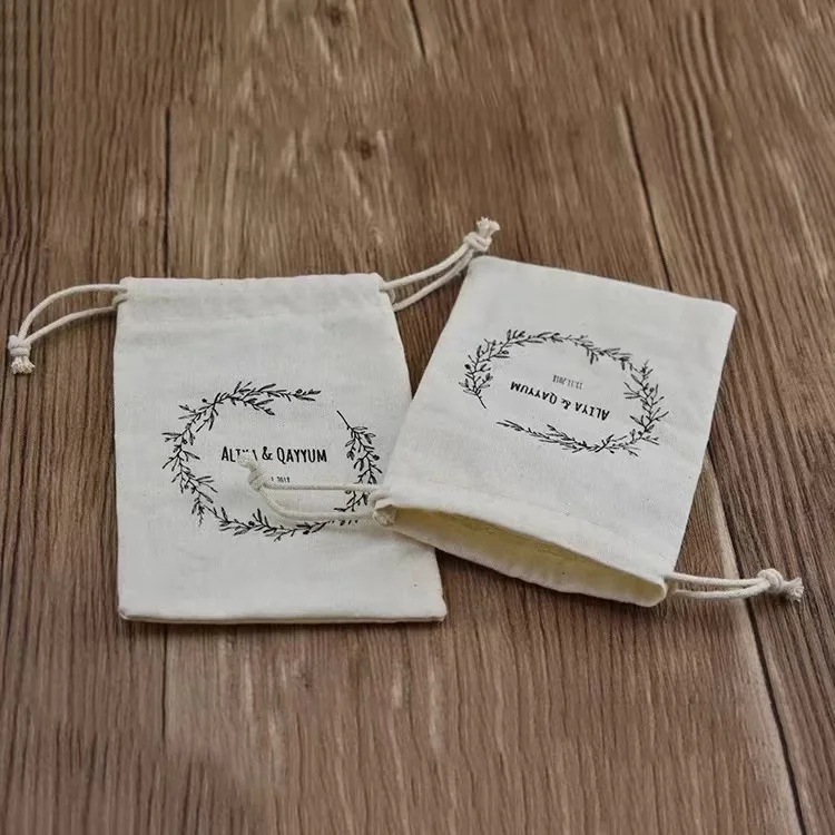 100% Cotton Reusable Produce Muslin Bags Multipurpose Double Drawstring Storage Pouch for Everyday Use