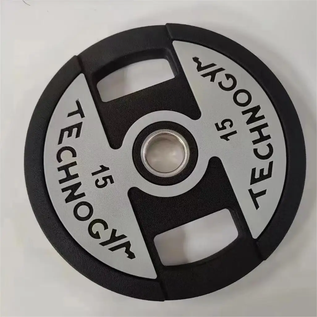 New Wholesale Commercial Fitness Accessories 50MM 2 Holes PU Rubber weight plate Set Barbell Plates