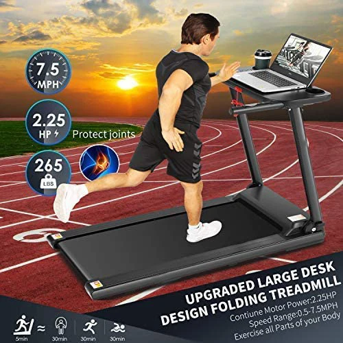 Three in one exercise and fitness machine Intelligent treadmill under multi-functional desk