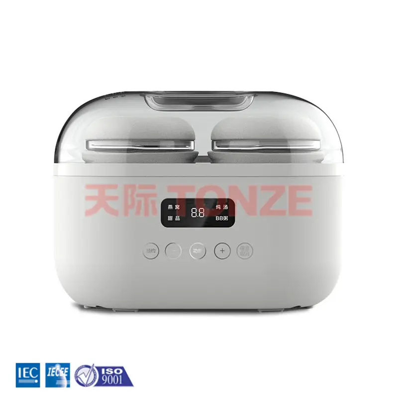 TONZE двойная стеклянная мини-кастрюля для здорового тушения, электрическая сенсорная панель управления, портативная кастрюля для тушения воды, варочные аппараты, медленная Варка