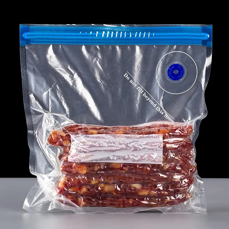 Custom Air Valve Provides Plastic Vacuum Pack Food Bags Reusable Vacuum Food Storage Pump Bag With Logo