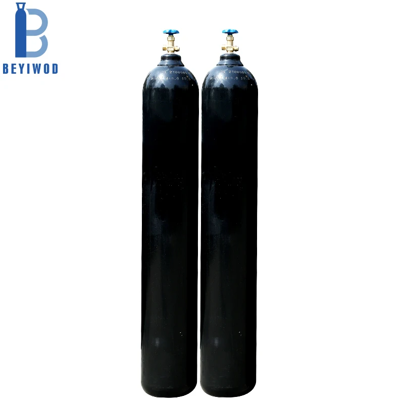 China factory DOT 3AA  ENTPED PI marked 200bar 10m3 50Liter  6m3 40L helium gas Nitrogen gas cylinder  with valve