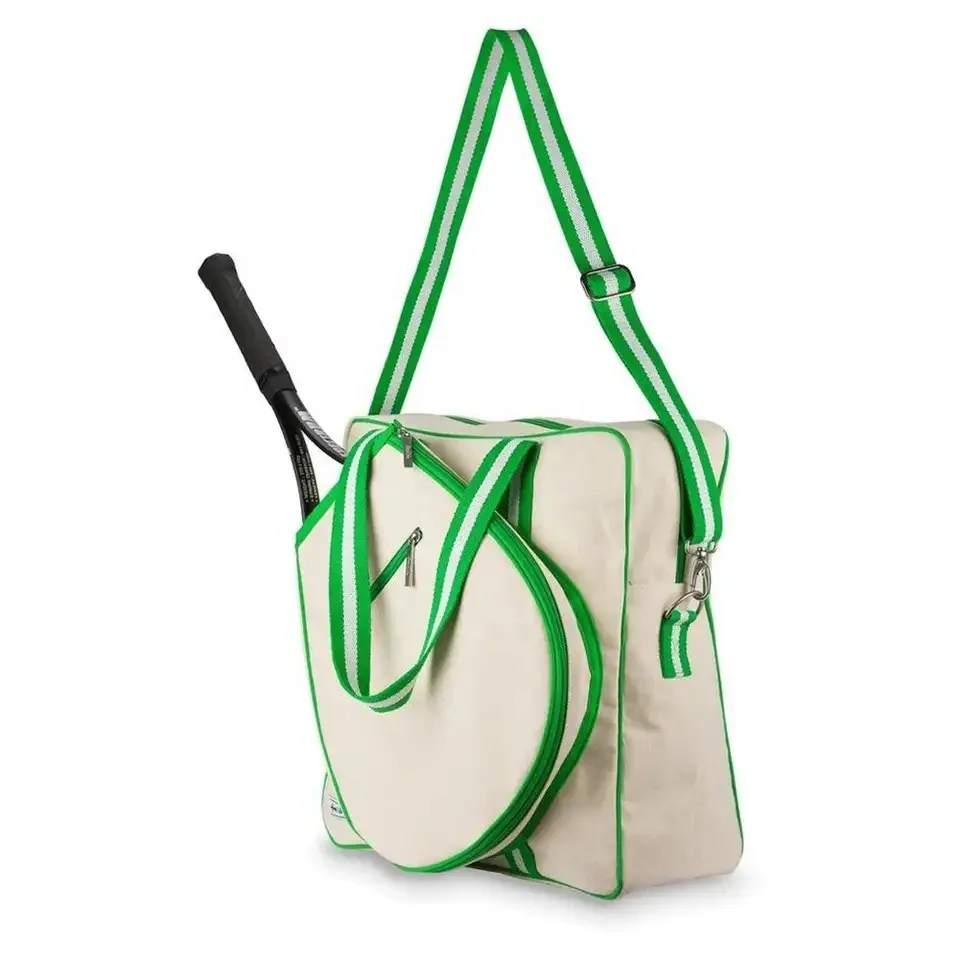 Women Premium Pickleba Bag Men Tennis Tote Bag Reversible Pickleball Paddle Kit Cotton Canvas Tennis Rackets Bags