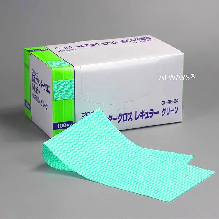 High quality quarter-fold Reusable all-purpose rayon polyester non-woven cleaning towel clean microfiber cloths