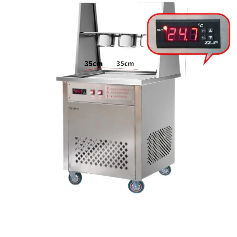 OEM 110V/220V Commercial Thai fried ice machine fried fruit Matcha ice cream machine long pot thick cut fried ice machine