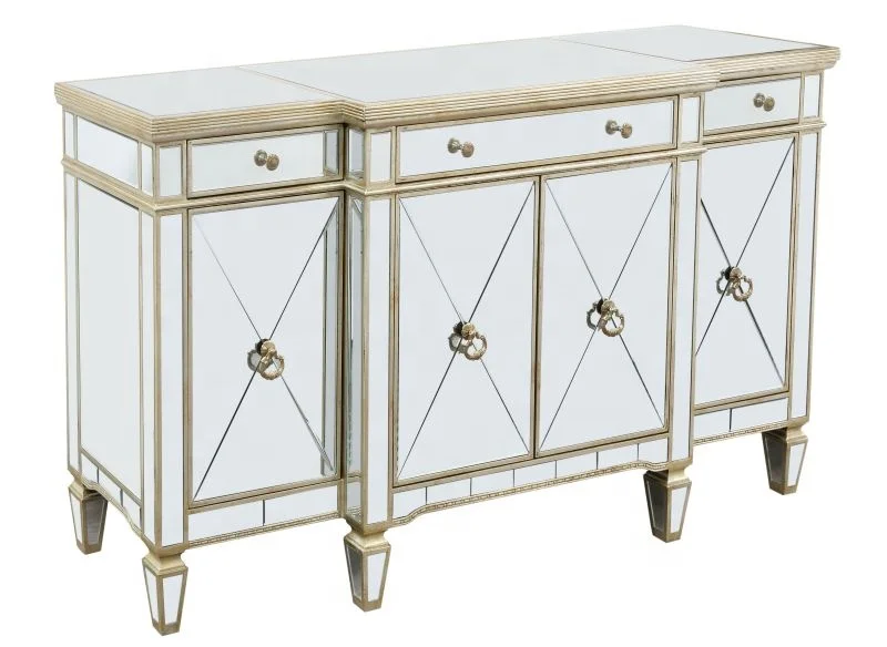 2024 Foshan Factory Hot Sale Mirror Furniture Modern Design Cabinet Home Decorative Sideboard Living