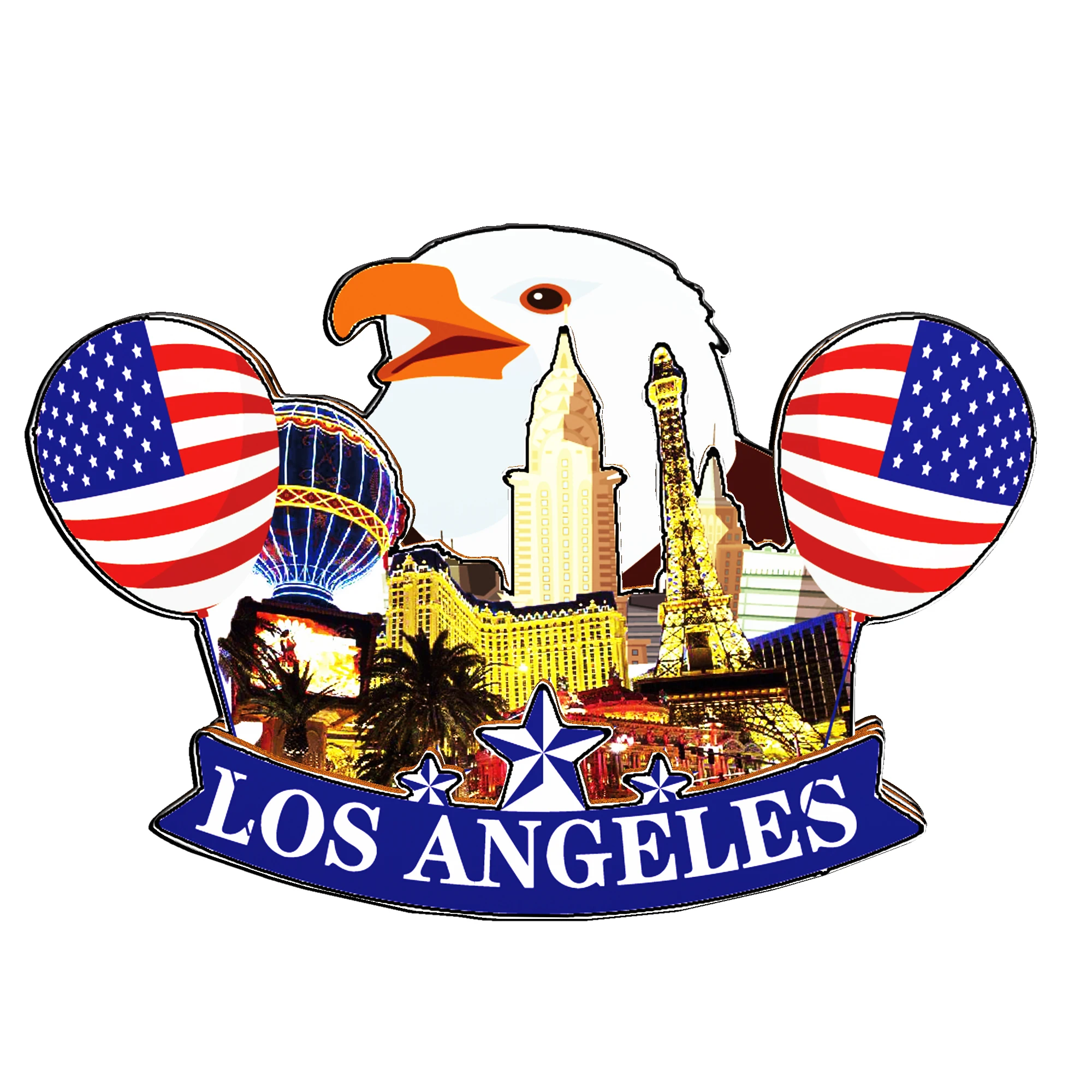 Refrigerator Magnet Los Angeles State of California USA States Fridge Magnet City Travel Souvenirs Gifts 3D Classic Home Crafts