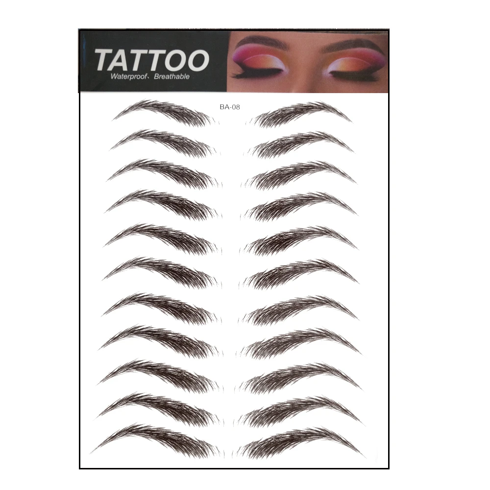 5% Discount Hot Sell Popular Waterproof Cosmetic Womens Different Size Fake Eyebrow Tattoo Stickers (1600292058528)