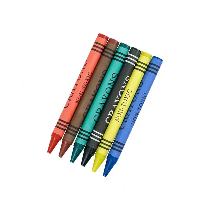 Wholesale Custom Logo Beeswax Non-Toxic Crayons Set for Kids 4 Pack 6 Pack Wax Crayon with Custom Printing Box Unisex